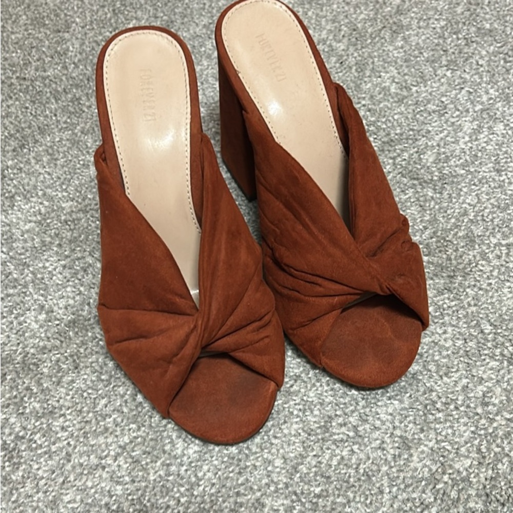 Women's Rust Suede Mules